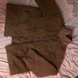 brown mossimo jean jacket with puffer inside